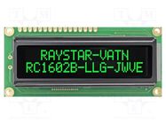 Display: LCD; alphanumeric; VA Negative; 16x2; 80x36x13.2mm; LED RAYSTAR OPTRONICS