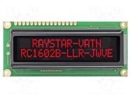 Display: LCD; alphanumeric; VA Negative; 16x2; 80x36x13.2mm; LED RAYSTAR OPTRONICS