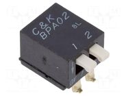 Switch: DIP-SWITCH; Poles number: 2; 0.1A/5VDC; Pos: 2; -20÷85°C C&K