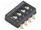Switch: DIP-SWITCH; Poles number: 4; ON-OFF; 0.025A/24VDC; Pos: 4 C&K