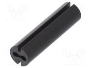 Spacer sleeve; LED; Øout: 4.8mm; ØLED: 3mm; L: 18mm; black; UL94V-0 