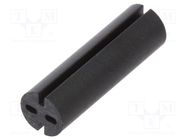 Spacer sleeve; LED; Øout: 5.1mm; ØLED: 5mm; L: 17mm; black; UL94V-0 DREMEC