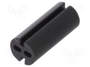 Spacer sleeve; LED; Øout: 4mm; ØLED: 3mm; L: 9.5mm; black; UL94V-0 DREMEC