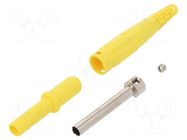Connector: 4mm banana; socket; 32A; 1kV; yellow; on cable,screw STÄUBLI