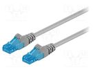 Patch cord; U/UTP; 6a; stranded; Cu; LSZH; grey; 5m; 26AWG; Cores: 8 Goobay