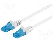 Patch cord; U/UTP; 6a; stranded; Cu; LSZH; white; 1m; 26AWG; Cores: 8 Goobay