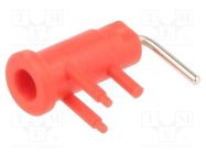 Connector: 2mm banana; socket; 10A; 600V; 19.5mm; red; insulated 