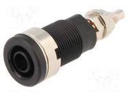 Connector: 4mm banana; socket; 32A; 1kV; black; nickel plated; 40mm SCHÜTZINGER