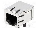Socket; RJ45; PIN: 8; shielded,with isolation transformer; THT BEL FUSE