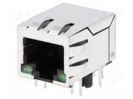 Connector: RJ45; socket; PIN: 8; shielded,with LED; 8p8c; THT BEL FUSE