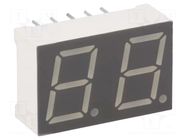 Display: LED; 7-segment; 10mm; 0.39"; No.char: 2; red; 24÷48mcd LUCKYLIGHT