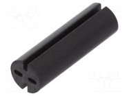 Spacer sleeve; LED; Øout: 5.1mm; ØLED: 5mm; L: 16mm; black; UL94V-0 DREMEC