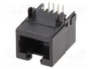 RJ45; socket; PIN: 8; Cat: 6; Layout: 8p8c; on PCBs; THT; angled 90° BEL FUSE