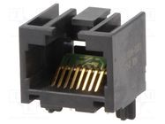 RJ45; socket; PIN: 8; Cat: 6a; Layout: 8p8c; on PCBs; THT; angled 90° BEL FUSE