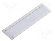 Profiles for LED modules; white; natural; L: 1m; FLAT8; aluminium TOPMET