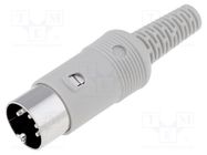 Connector: DIN; plug; male; PIN: 5; Layout: 180°; straight; for cable HIRSCHMANN