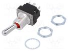 Switch: toggle; Pos: 2; DPDT; ON-ON; 0.1A/28VAC; Leads: screw; IP67 HONEYWELL