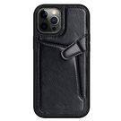 Nillkin Aoge Leather Case Flexible Armored Genuine Leather Case with Pocket for iPhone 12 Mini Black, Nillkin