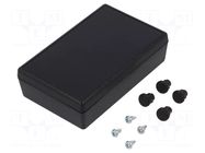 Enclosure: multipurpose; X: 57mm; Y: 92mm; Z: 25mm; ABS; black; UL94HB GAINTA