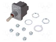 Switch: toggle; Pos: 2; DPDT; (ON)-ON; 6A/230VAC; 18A/28VDC; NT; IP67 HONEYWELL