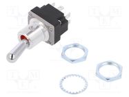 Switch: toggle; Pos: 2; DPDT; (ON)-ON; 5A/28VAC; Leads: screw; MT HONEYWELL