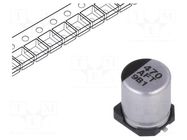 Capacitor: electrolytic; low ESR; SMD; 470uF; 10VDC; Ø6.3x7.7mm PANASONIC