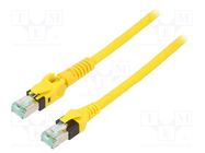 Patch cord; S/FTP; 6a; stranded; Cu; PUR; yellow; 1m; 27AWG; Cores: 8 HARTING