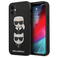 Karl Lagerfeld KLHCP12SSAKICKCBK iPhone 12 mini 5,4" czarny/black hardcase Saffiano Ikonik Karl&Choupette Head, Karl Lagerfeld