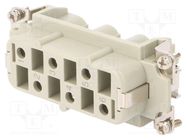 Connector: HDC; female; HSB; PIN: 6; 6+PE; size 6; 35A; 400V; 1.5÷6mm2 TE Connectivity