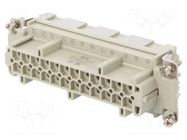 Connector: HDC; female; HE; PIN: 24; 16A; 500V; 24+PE; size 8; crimped TE Connectivity