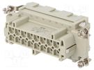 Connector: HDC; female; HE; PIN: 16; 16+PE; size 6; w/o contacts; 16A TE Connectivity