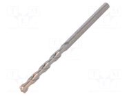 Drill bit; for concrete; Ø: 5mm; L: 85mm; metal; cemented carbide METABO