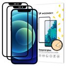 Wozinsky 2x Tempered Glass Full Glue Super Tough Screen Protector Full Coveraged with Frame Case Friendly for iPhone 12 Pro / iPhone 12 black, Wozinsky