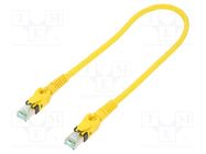 Patch cord; S/FTP; 6a; stranded; Cu; PUR; yellow; 0.5m; 27AWG HARTING