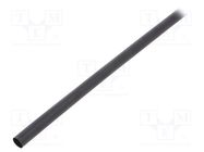 Heat shrink sleeve; glued; 4: 1; 8mm; L: 1.2m; black; polyolefine 