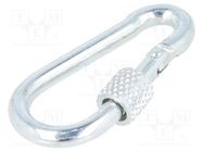 Carabiner; steel; for rope; L: 40mm; zinc; 4mm; with protection DROMET