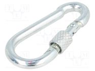 Carabiner; steel; for rope; L: 50mm; zinc; 5mm; with protection DROMET