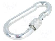 Carabiner; steel; for rope; L: 50mm; zinc; 5mm; with protection DROMET
