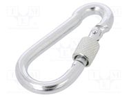 Carabiner; steel; for rope; L: 60mm; zinc; 6mm; with protection DROMET