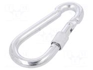 Carabiner; steel; for rope; L: 100mm; zinc; 10mm; with protection DROMET