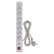 Surge Protector – 8 sockets 1,5m, grey, EMOS