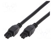 Cable; female; PIN: 4; Len: 0.5m; 300V; 5A; Insulation: PVC; tinned MOLEX