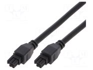 Cable; female; PIN: 4; Len: 2m; 300V; 5A; Insulation: PVC; tinned; 2x2 MOLEX