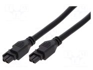 Cable; female; PIN: 2; Len: 1m; 300V; 18A; Insulation: PVC; 2x1; 12AWG MOLEX