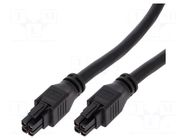 Cable; female; PIN: 4; Len: 1m; 300V; 15A; Insulation: PVC; 2x2; 12AWG MOLEX