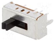 Switch: slide; Pos: 3; DP3T; 0.1A/12VDC; ON-ON-ON; THT; -30÷70°C C&K