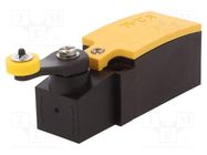 Limit switch; lever R 27mm, plastic roller Ø14mm; NO + NC; 6A EATON ELECTRIC