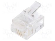 Connector: RJ12; plug; PIN: 4; Layout: 6p4c; for cable; IDC,crimped ENCITECH