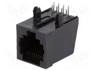 RJ45; socket; PIN: 8; Layout: 8p8c; THT; angled ENCITECH