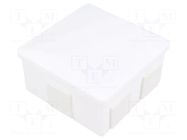 Enclosure: junction box; X: 80mm; Y: 80mm; Z: 40mm; polystyrene; IP44 PAWBOL